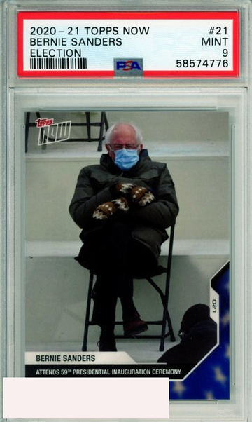 2020 TOPPS NOW BERNIE SANDERS #21 ELECTION INAUGURATION DAY PSA 9 MINT