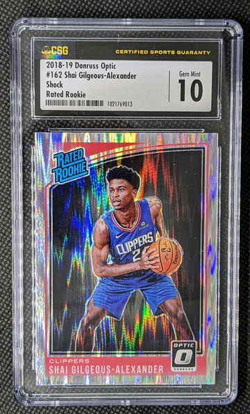 2018-19 Optic Shai Gilgeous-Alexander Shock Rookie Gem Mint 10