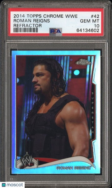 2014 Topps Chrome WWE Roman Reigns Refractor #42 PSA 10. Pop 5!