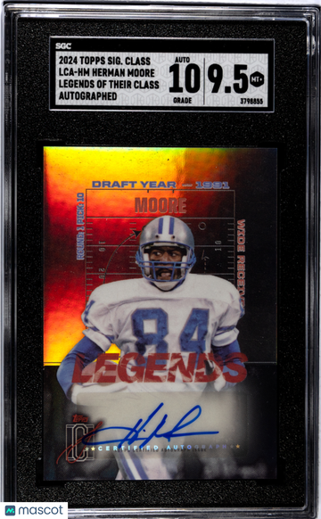 2024 Topps Signature Class Herman Moore #LCA-HM Legends Of Their Autograph SGC 9.5 Auto 10