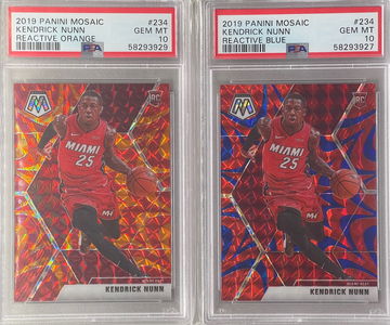 2019 Mosaic Orange Reactive and Blue Reactive Kendrick Nunn PSA 10