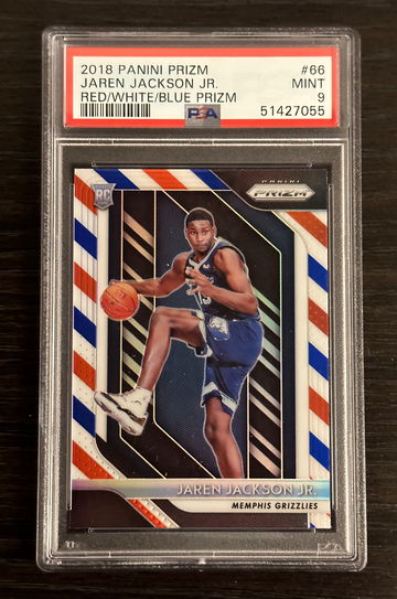 2018-19 Panini Red White Blue Prizm #66 Jaren Jackson Jr. RC Rookie PSA 9 MINT