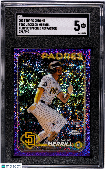 2024 Topps Chrome Jackson Merrill #207 Purple Speckle Refractor SGC 5