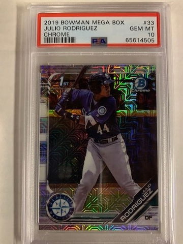 2019 Bowman Chrome Mega Box JULIO RODRIGUEZ #33 PSA 10 GEM MINT 