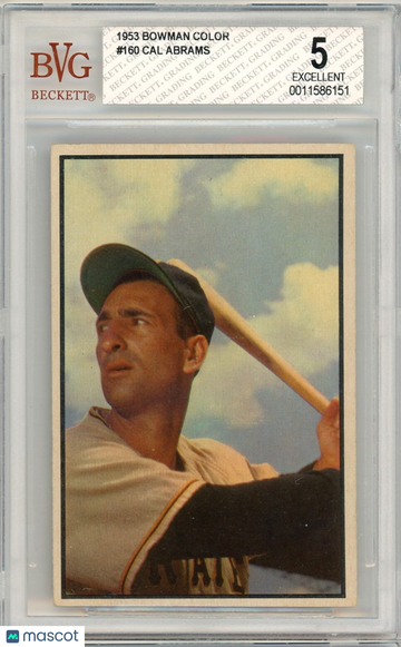 1953 Bowman Color Cal Abrams #160 Base Set BGS 5 P1373