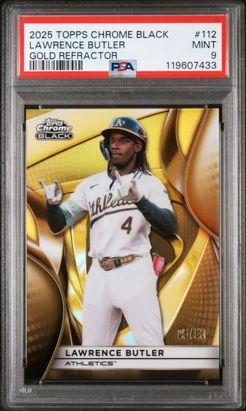 2025 Topps Chrome Black Gold Refractor Lawrence Butler #112 /50 PSA 9