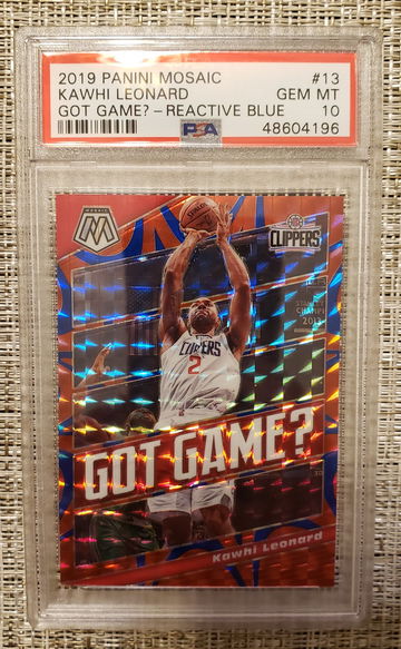 2019 PANINI MOSAIC KAWHI LEONARD GOT GAME REACTIVE BLUE /99 