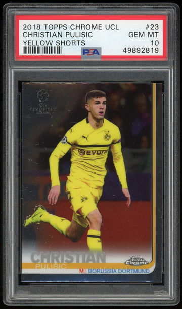 2018 Topps Chrome Champions League Christian Pulisic #23 PSA 10