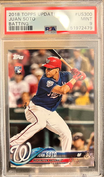 ⭐️ 2018 JUAN SOTO TOPPS #US300 PSA 9 RC ROOKIE 🔥📈 