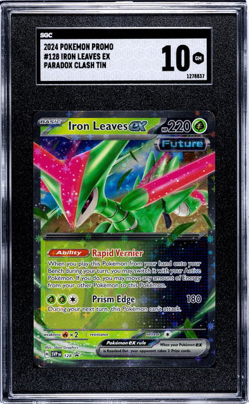 2024 Pokemon Promo #128 Iron Leaves EX Paradox Clash Tin SGC 10