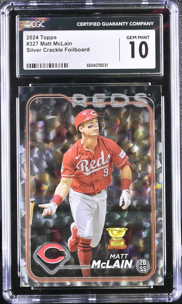 2024 TOPPS MATT MCLAIN SILVER CRACKLE FOILBOARD #327 Rookie RC CGC 10