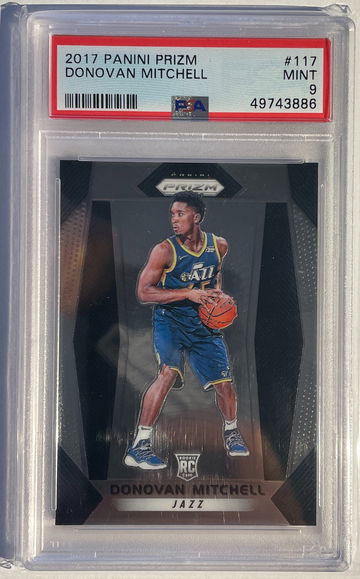 2017-18 PRIZM DONOVAN MITCHELL #117 RC PSA 9