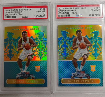 (2) 2014 Crusade Jabari Parker Teal /35 PSA 10