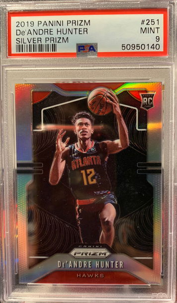 2019-20 Panini Prizm De’Andre Hunter Silver Prizm Rookie Card PSA9