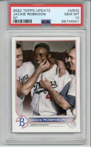 2022 TOPPS UPDATE #US42 JACKIE ROBINSON CARD DODGERS PSA 10 SP LOW POP