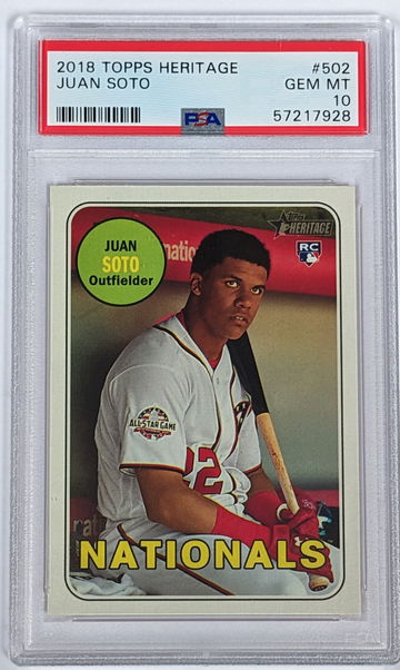 2018 Topps Heritage Juan Soto RC PSA 10