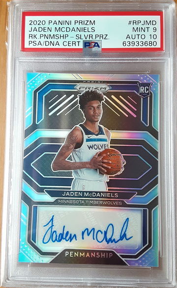2020 Prizm Jaden McDaniels Rookie Penmanship Autograph PSA 9