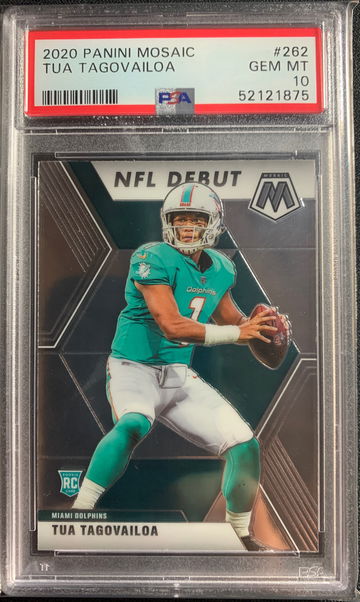2020 Panini Mosaic Tua Tagovailoa NFL Debut PSA 10