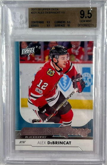 2017 Upper Deck Alex DeBrincat Young Guns Rookie Card BGS 9.5 True Gem Mint Plus