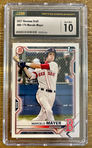2021 Bowman Draft ⚾️  MARCELO MAYER #BD-174 ⚾️  CSG 10 ⚾️  1st Bowman