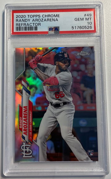 2020 Topps Chrome Refractor Randy Arozarena #49 PSA 10