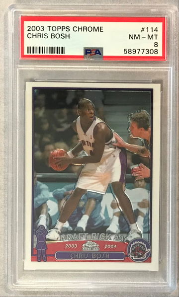 Chris Bosh 2003 Topps Chrome Rookie #114 - PSA 8 NM-Mint
