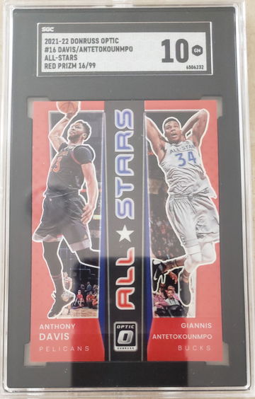 Giannis Antetokounmpo & Anthony Davis 2021 Optic All Stars Red Prizm /99 SGC 10 💎