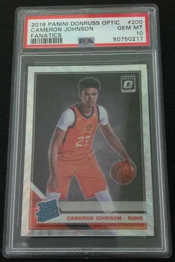 2019 Donruss Optic Fanatics Prizm #200 Cameron Johnson Rated Rookie RC PSA 10 Gem Mint