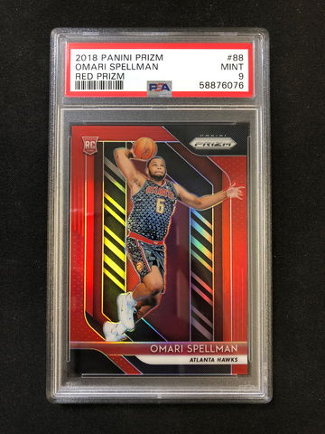 2018 Panini Prizm - Omari Spellman - Rookie Red Prizm /299 PSA 9 Mint