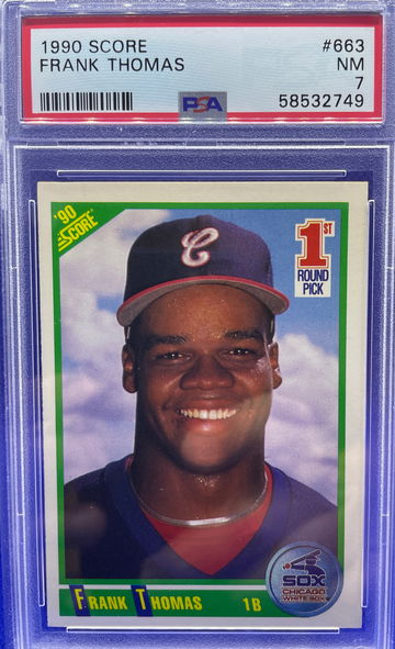 1990 Score #663 Frank Thomas Rookie Card RC Graded PSA 7 NM HOF Near mint