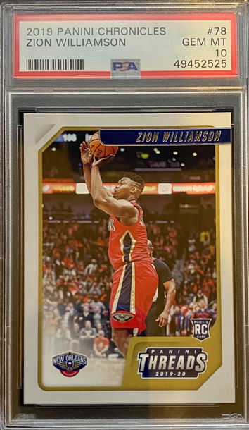 ZION WILLIAMSON 2019-20 CHRONICLES #78 TRUE RC PSA 10  POP 85