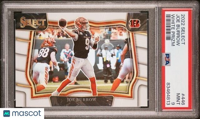 JOE BURROW 2022 Select White Field Level Prizm 09/35 #446 PSA 9 Mint BENGALS