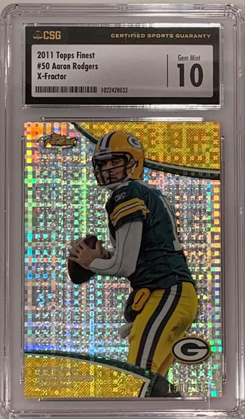 2011 Topps Finest Aaron Rodgers X-Fractor /399 CSG 10 