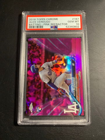 Alex Verdugo 2018 Topps Chrome Pink Refractor Rookie PSA 10