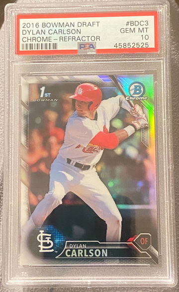 Dylan Carlson 16 chrome draft refractor psa 10