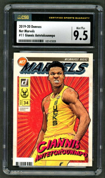 2019-20 Panini Donruss Net Marvels #11 Giannis Antetokounmpo  CSG 9.5 Mint+