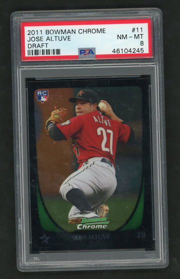 2011 Bowman Draft Chrome Jose Altuve #11 PSA 8