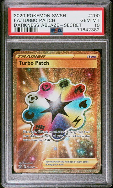2020 Pokemon Darkness Ablaze Secret Turbo Patch #200 PSA 10