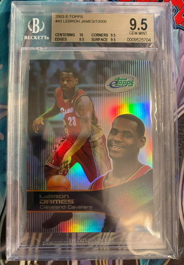 2003 E-TOPPS Lebron James RC ROOKIE /10000 BGS 9.5 TRUE GEM MINT