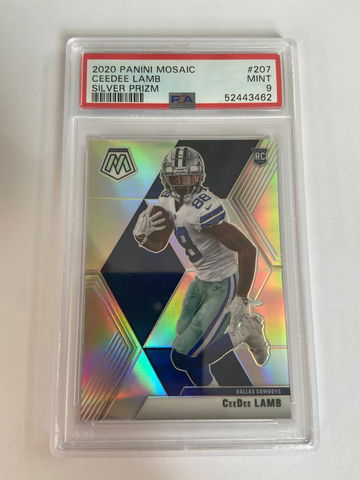 2020 Panini Mosaic #207  CeeDee Lamb Silver Prizm PSA 9 Mint