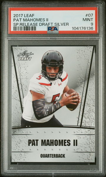 2017 Leaf Draft SP Release Silver Pat Mahomes II #07 PSA 9