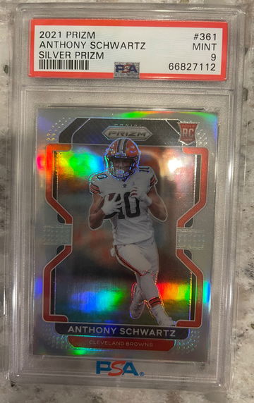 2021 Panini Prizm Anthony Schwartz Silver Prizm RC  Browns Rookie PSA 9 Mint