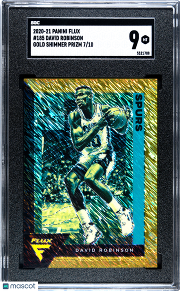 2020-21 Panini Flux David Robinson #185 Gold Shimmer Prizm SGC 9