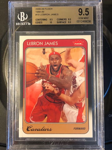 2008-09 Lebron James Fleer 1988-89 Retro #19 BGS 9.5 Cavs LA Lakers