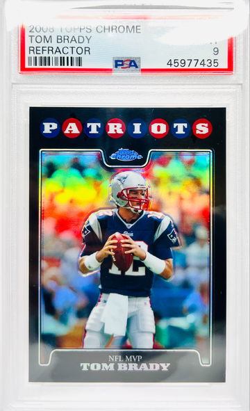 ⭐️ 2008 TOM BRADY TOPPS CHROME REFRACTOR PSA 9🔥📈 