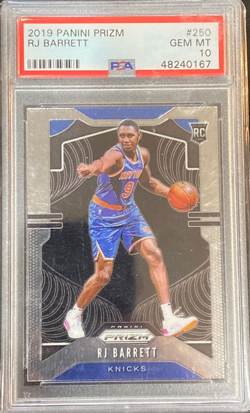 2019-20 Prizm RJ Barrett #250 RC PSA 10 Gem Mint Knicks Rookie Card