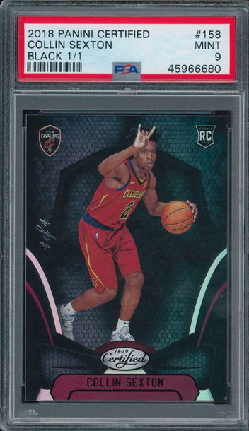 2018 Certified Collin Sexton Black 1/1 Rookie PSA 9