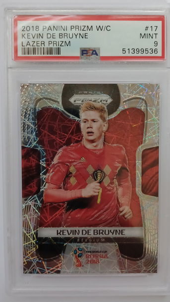 2018 Panini Prizm World Cup Kevin De Bruyne Lazer PSA 9 (SHIPS TRACKED FROM CANADA)