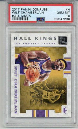 2017 PANINI DONRUSS HALL KINGS #4 WILT CHAMBERLAIN LAKERS PSA 10 LOW POP
