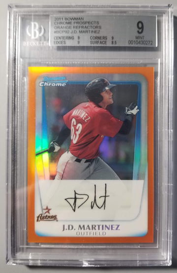 2011 Bowman Chrome Orange Refractor JD Martinez #d 01/25